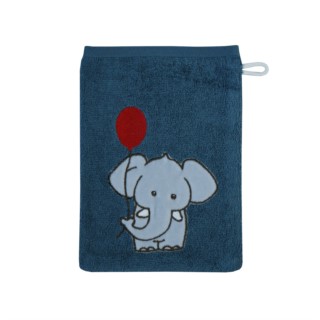 Elefant dunkelblau Waschhandschuh 