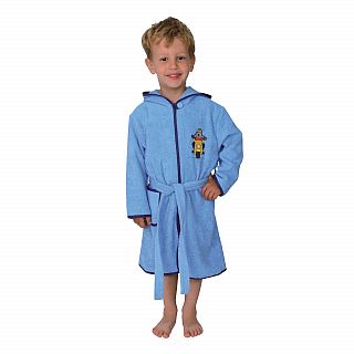 Bikerb�r hellblau Kinder-Bademantel Gr. 74/80