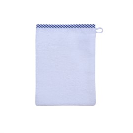 weiss-Streifen blau Waschhandschuh Gre 15/21