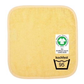 GOTS kochfest gelb Seiftuch 30x30 cm