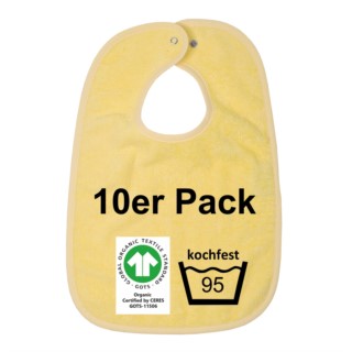 .GOTS kochfest gelb 10 St�ck Riesen-Latz m. Druckk