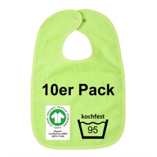 .GOTS kochfest gr�n 10er-Pack Riesen-Latz m. Druck