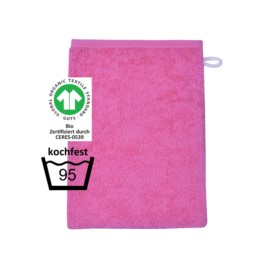 GOTS kochfest pink Waschhandschuh Gre 15x21 cm