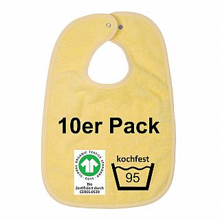 .GOTS kochfest gelb 10 St�ck Riesen-Latz m. Druckk