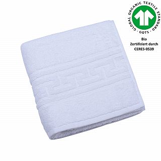 Jacquard M GOTS weiss Handtuch 50x100 cm