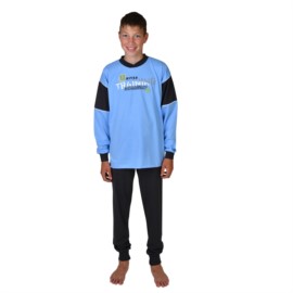 Kn. Single Schlafanzug United blau Gre 116-152