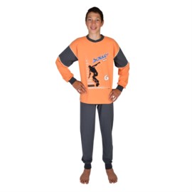 Kn. Single Schlafanzug Soccer orange Gre 116-176