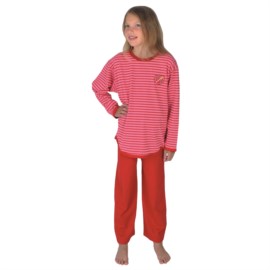 Md. Single-Schlafanzug Ringel pink-rot Gre 176