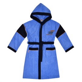 Kn. Bademantel Flugzeug hellblau Gre 128-152