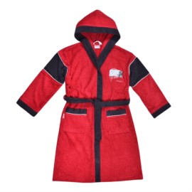 Kn. Bademantel Headphones rot Gre 128-176