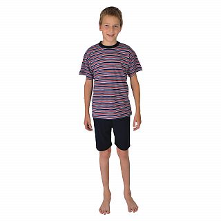 Kn. Shorty 2-tlg. Ringel navy-rot Gr��e 140