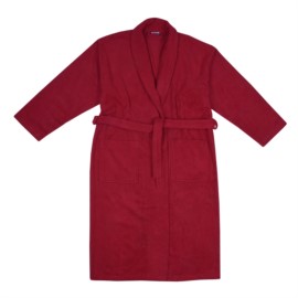 Da./He. Bademantel Schalkragen weinrot Gre S-XXL