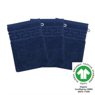 Waschhandschuh 17x22 cm 3er Pack nachtblau