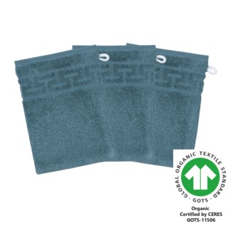 Waschhandschuh 17x22 cm 3er Pack tiefseeblau