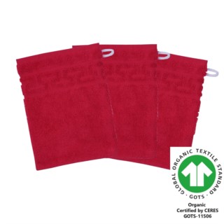 Waschhandschuh 17x22 cm 3er Pack weinrot