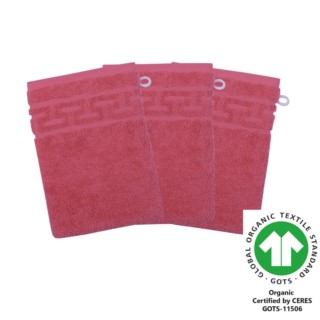 Waschhandschuh 17x22 cm 3er Pack preiselbeer