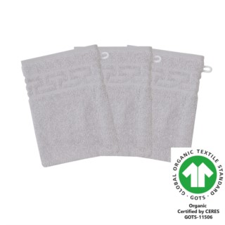 Waschhandschuh 17x22 cm 3er Pack chrom