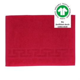 Jacquard M GOTS weinrot Gstetuch 30x50 cm