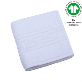 Jacquard M GOTS weiss Handtuch 50x100 cm
