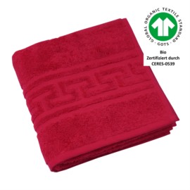 Jacquard M GOTS weinrot Handtuch 50x100 cm