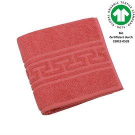 Jacquard M GOTS blutorange Handtuch 50x100 cm
