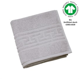 Jacquard M GOTS chrom Handtuch 50/100 cm