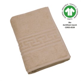 Jacquard M GOTS mandel Duschtuch 70x140 cm
