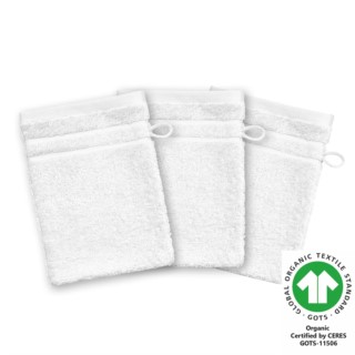 Waschhandschuh 17x22 cm 3er Pack reinweiss 101