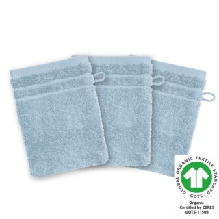 Waschhandschuh 17x22 cm 3er Pack stahl 306
