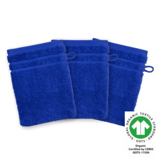 Waschhandschuh 17x22 cm 3er Pack k�nigsblau 320