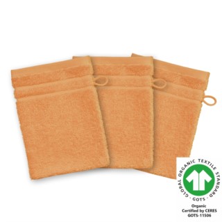 Waschhandschuh 17x22 cm 3er Pack camel 546