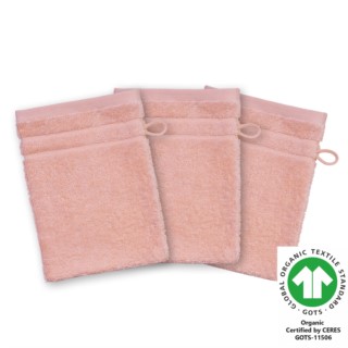 Waschhandschuh 17x22 cm 3er Pack silver pink 744