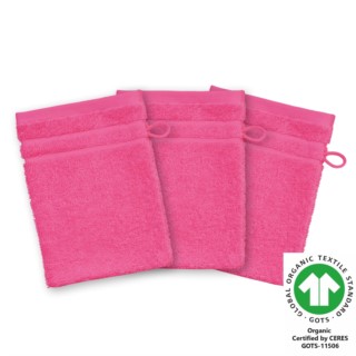 Waschhandschuh 17x22 cm 3er Pack rosenpink 756