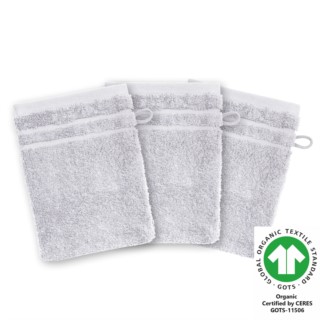 Waschhandschuh 17x22 cm 3er Pack chrom 803
