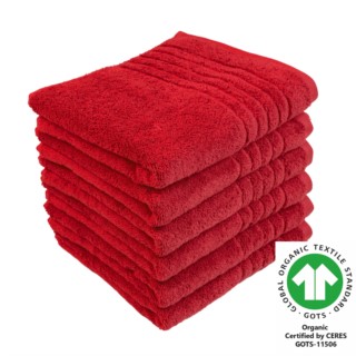 Handtuch 50x100 cm 6er Pack feuerrot 700